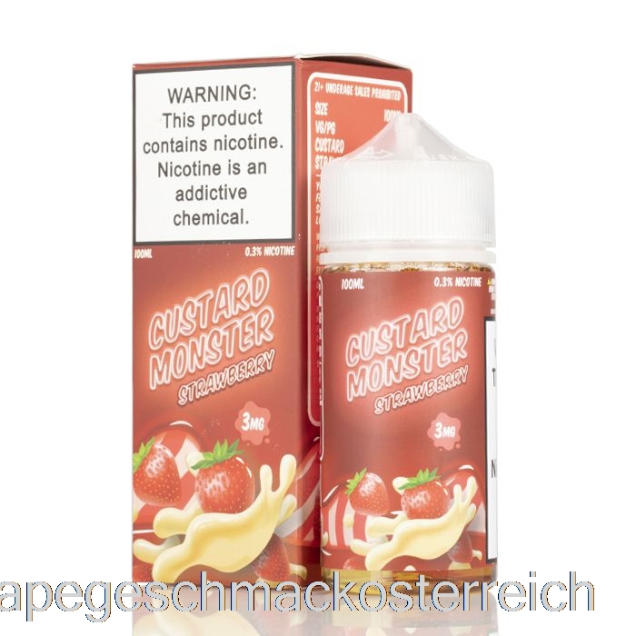Erdbeere - Vanillepudding-Monster - 100 Ml 0 Mg Vape-Geschmack